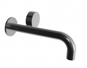 A113B+A113A  Смеситель из стены для раковинывылет 20,8 см ручка ограничитель потока воды до 5 л/мин при 3 бар впуски 1/2'' без донного клапана Fantini Rubinetti AF/21 НЕРЖАВЕЮЩАЯ СТАЛЬ