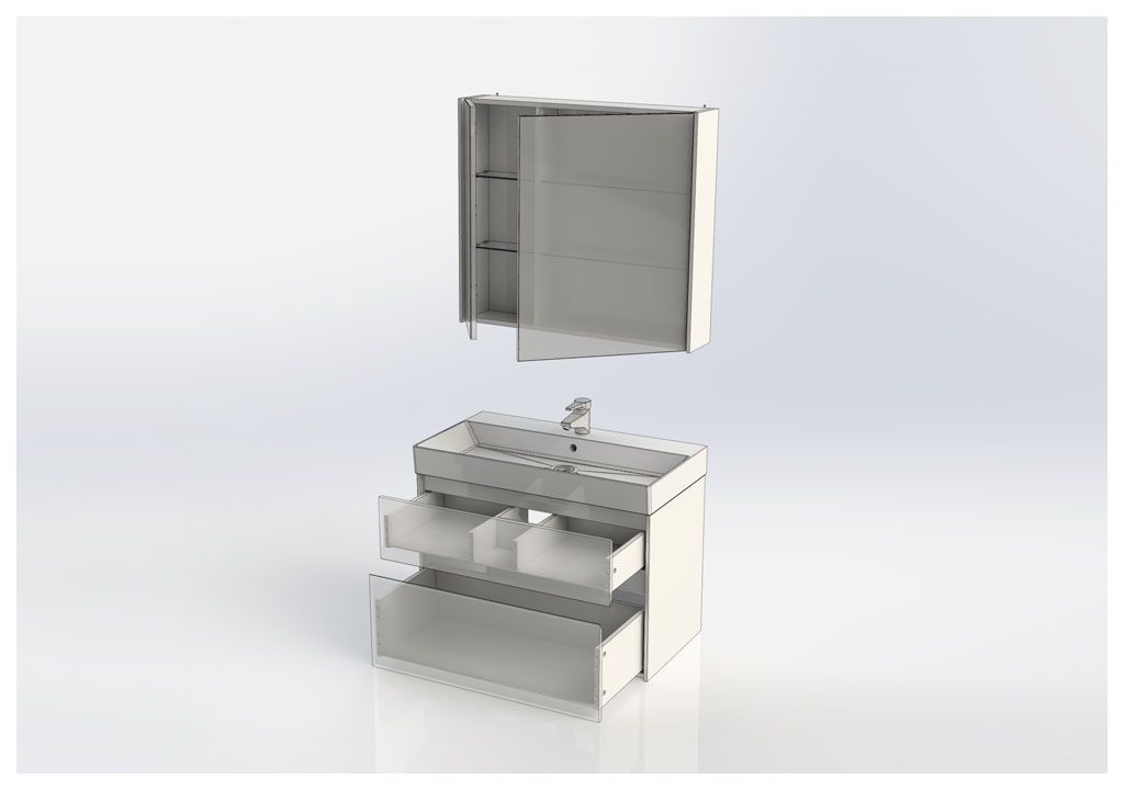 Мебель для ванной Aquanet Бруклин 85 белый 00207801 - Вид №4