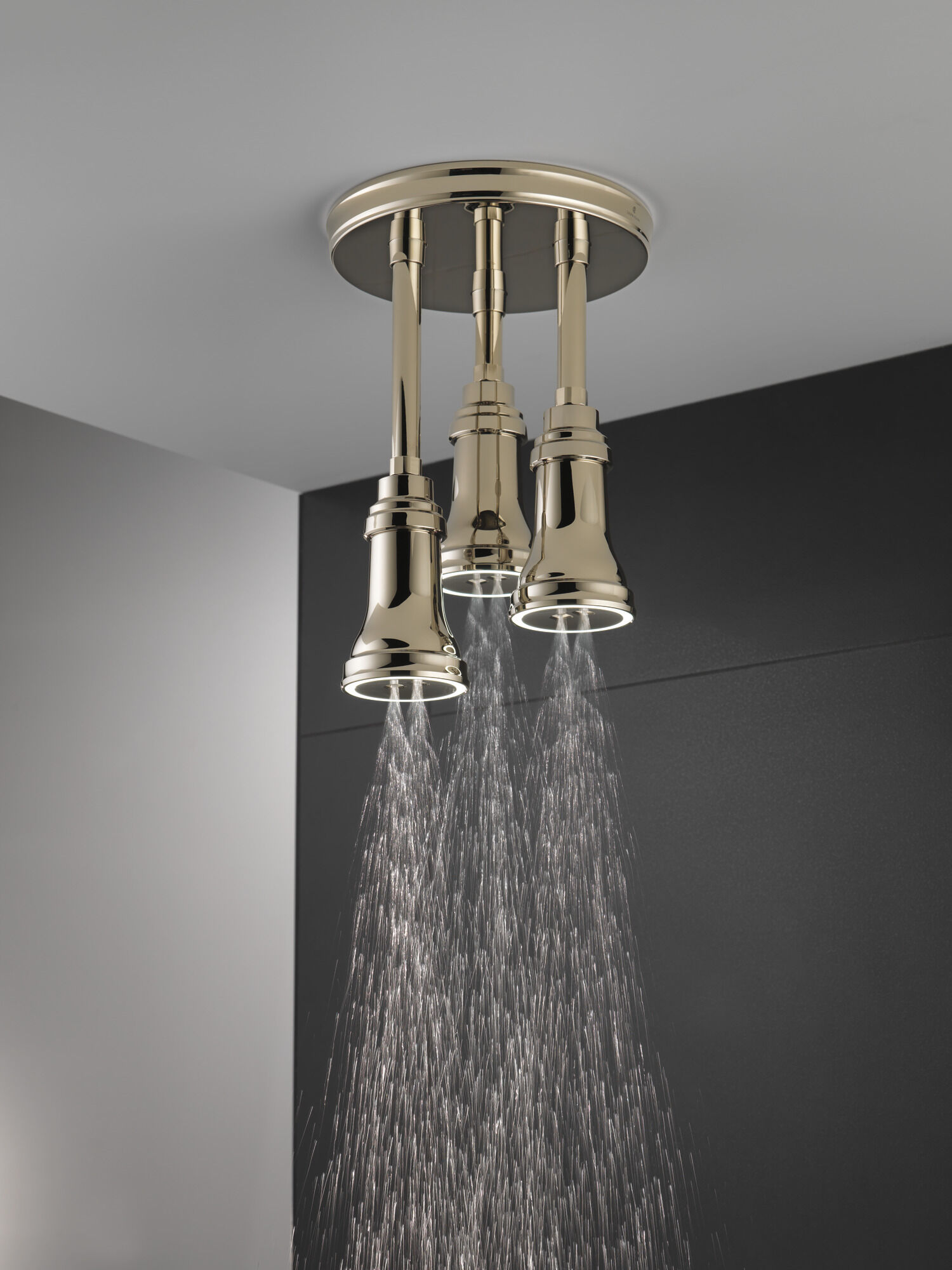57190-PN25-L Подвесная душевая лейка Raincan со светодиодной подсветкой H2Okinetic® Delta Faucet Universal Showering Полированный никель  - Вид №5