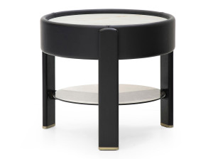 Высокий круглый мраморный журнальный столик