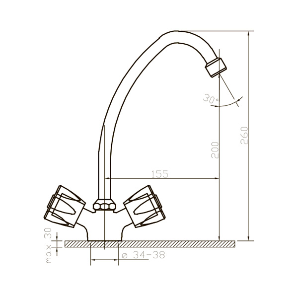 022 Cristal  Смеситель для кухни  ARGO kran 022cristal - Вид №1