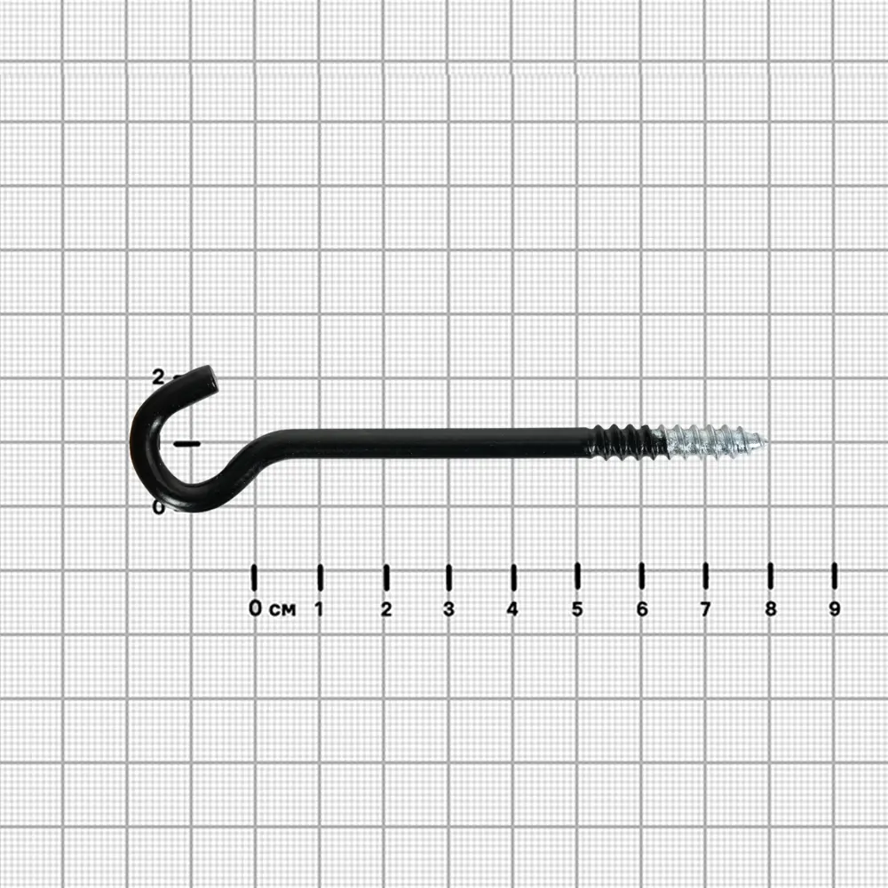 Шуруп-крюк 6x80 мм сталь RAL9005 4 шт Santreyd STLM-2091089 - Вид №1