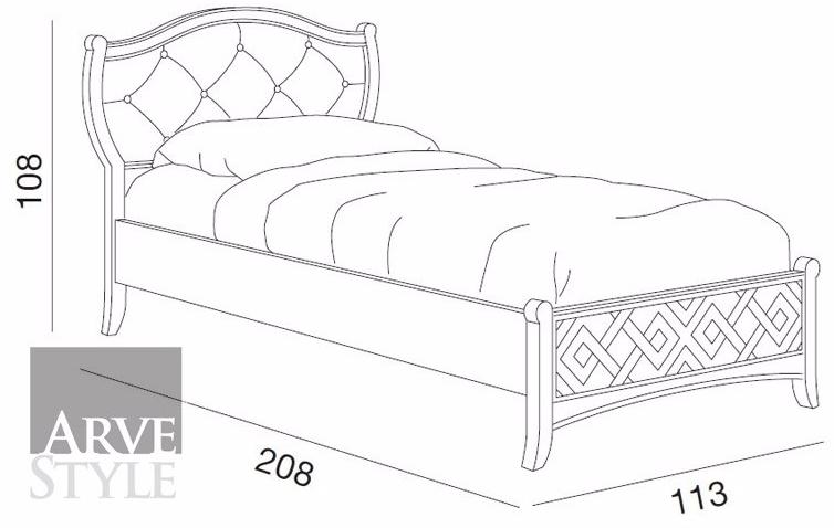 Arvestyle Односпальная кровать с тафтинговым изголовьем Naima Sl-0528 - Вид №2