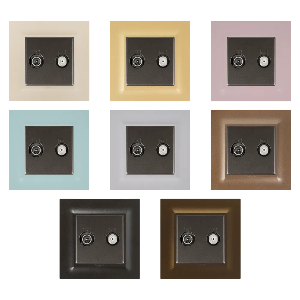 Розетка TV-SAT Legrand Structura двухкабельная цвет магнезиум STLM-2093448 - Вид №1