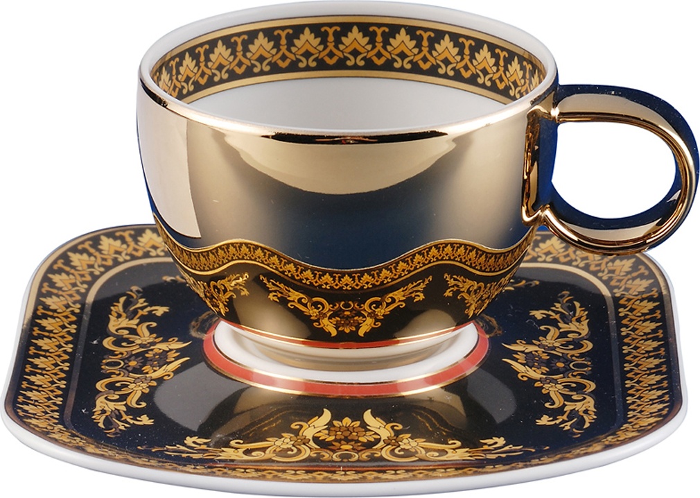 81030 Rosenthal Versace Чашка чайно-кофейная с блюдцем Rosenthal Versace Медуза 290мл, фарфор Фарфор 