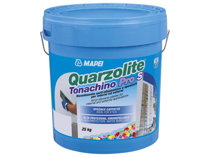 Толщина акрил-силоксанового покрытия для внутренних и наружных работ MAPEI QUARZOLITE TONACHINO PRO S ARCH-00001356