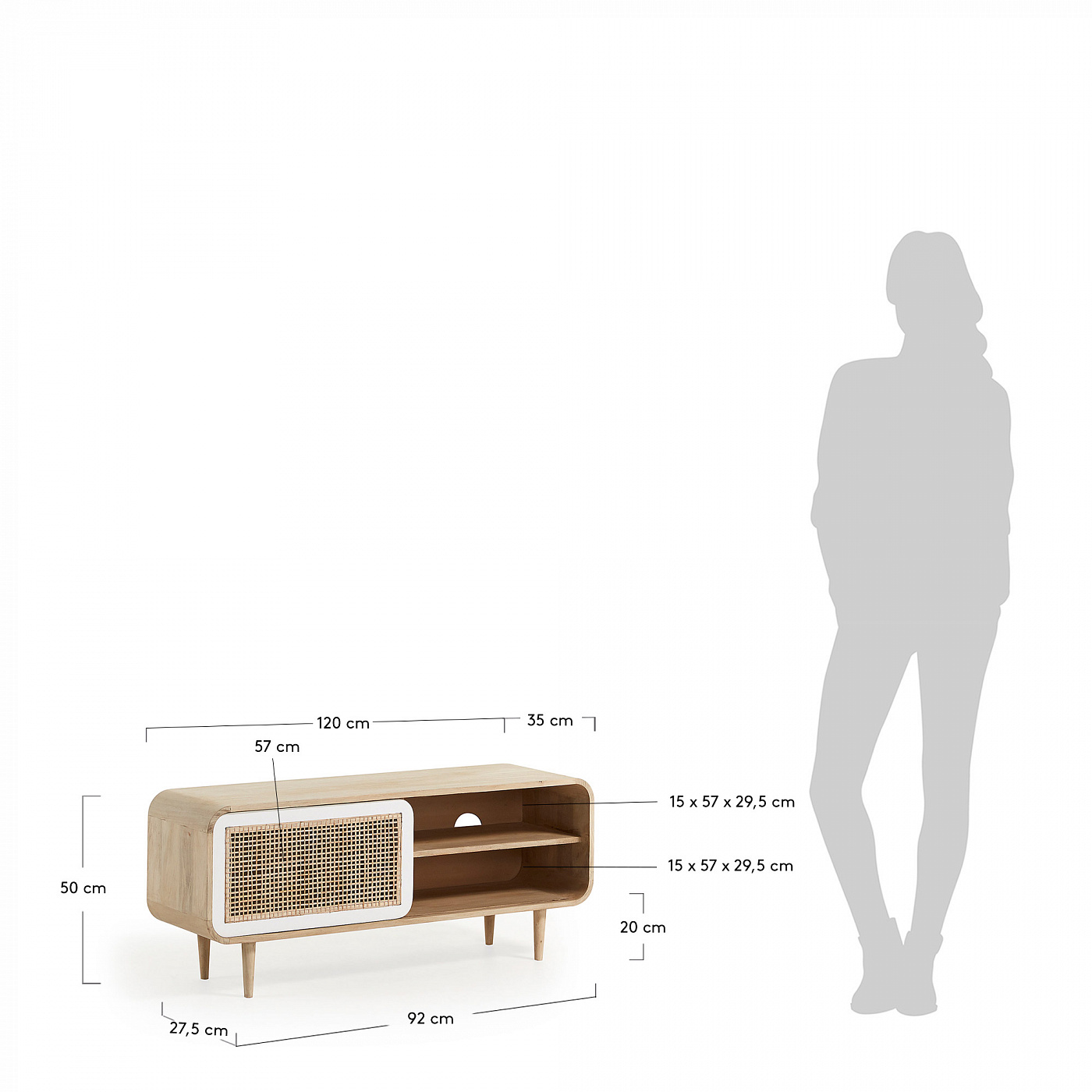 054693 Тумба под ТВ Gerald 120x50 манго La Forma Georg  - Вид №2