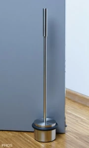 TSB90-75G450 Напольный дверной стопор, тяжелый, с ручкой 45 см, ø90 мм, высота 75 мм. PHOS