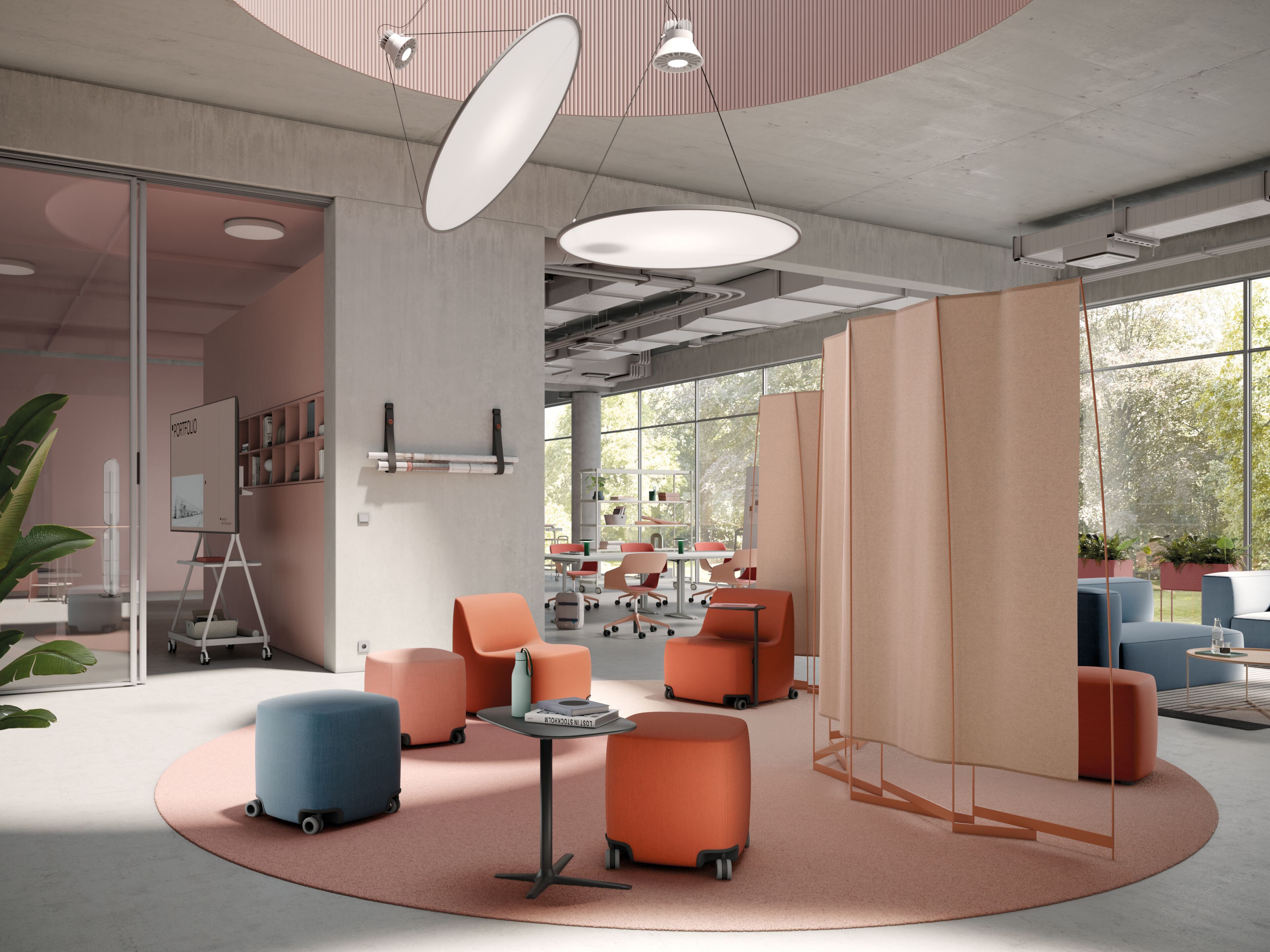 Квадратный пуфик с колесами Brunner колодки ARCH-00072304 - Вид №1