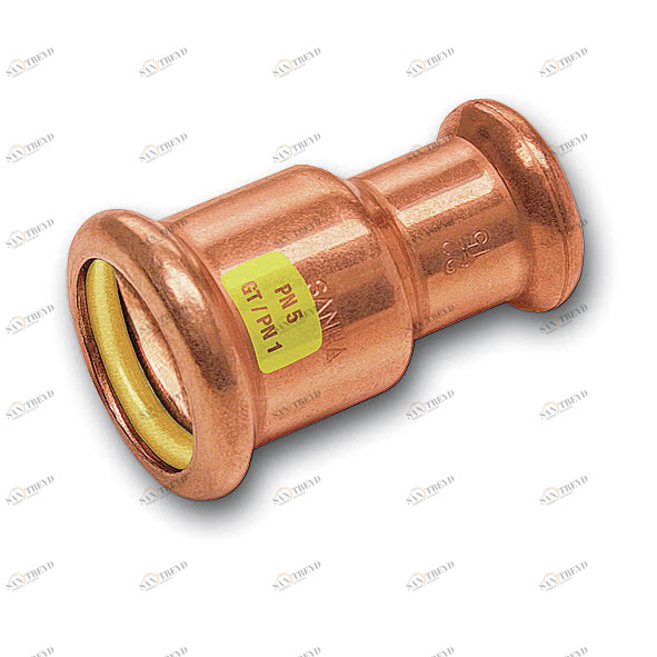 1102401815 SANHA 10240 пресс-фитинг газ, медь, муфта редукцион. ВПр-ВПр 18x15 мм 