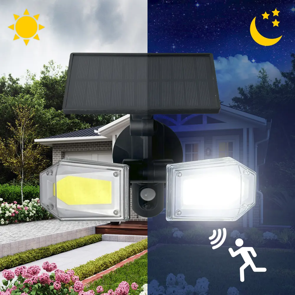 Светильник светодиодный уличный Duwi Solar LED на солнечных батареях 3 режима 25Вт 6500К 820Лм IP65 датчик движения черный STLM-2020817 - Вид №2