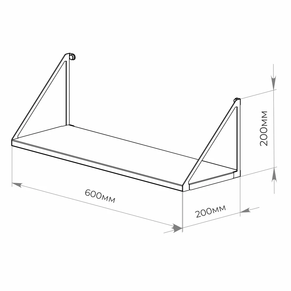 Настенная полка Бостон 60x20 см сталь цвет черный Santreyd STLM-2177267 - Вид №6