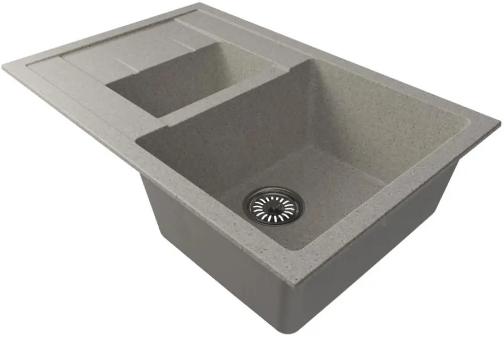91405413 Врезная мойка Mixline ML-GM22 50x77 19.50 см искусственный камень цвет серый STLM-0860558