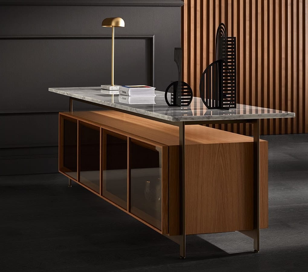 Шкаф из дерева и стекла с откидными дверями Punt Чикаго ARCH-00074008 - Вид №3