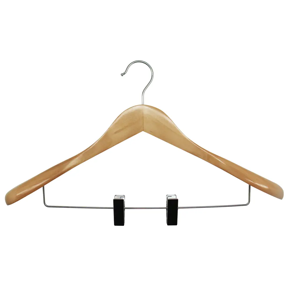 Плечики для одежды KONSENSA с зажимом 45 см дерево цвет натуральный Плечики с зажимом STLM-2181170 - Вид №5