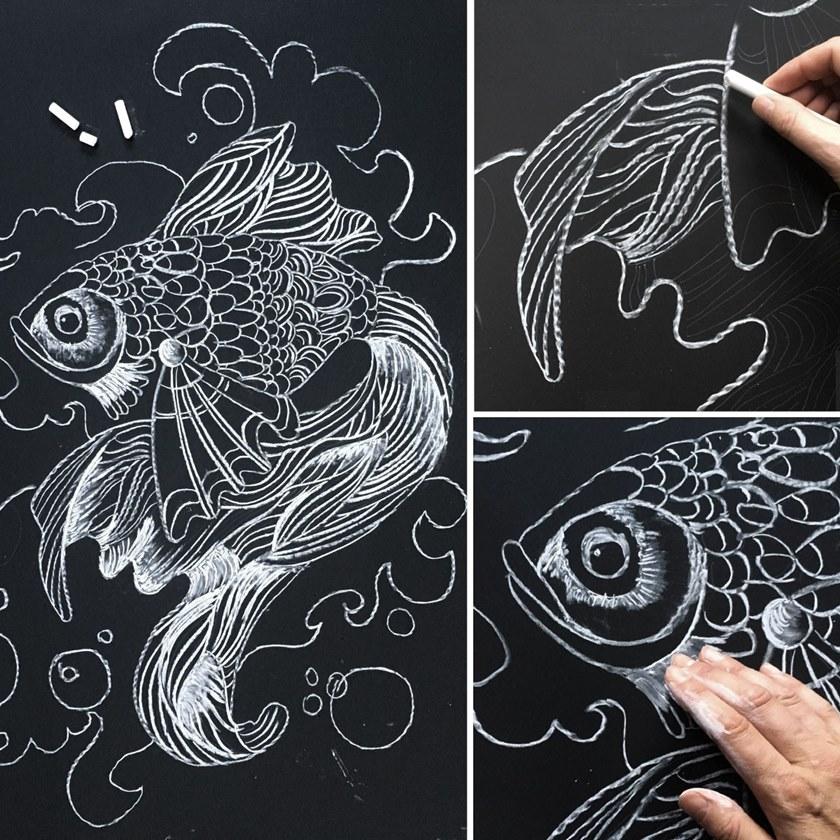 Groovy Magnets Магнитные виниловые обои Chalkboard sun-id-1438173 - Вид №4