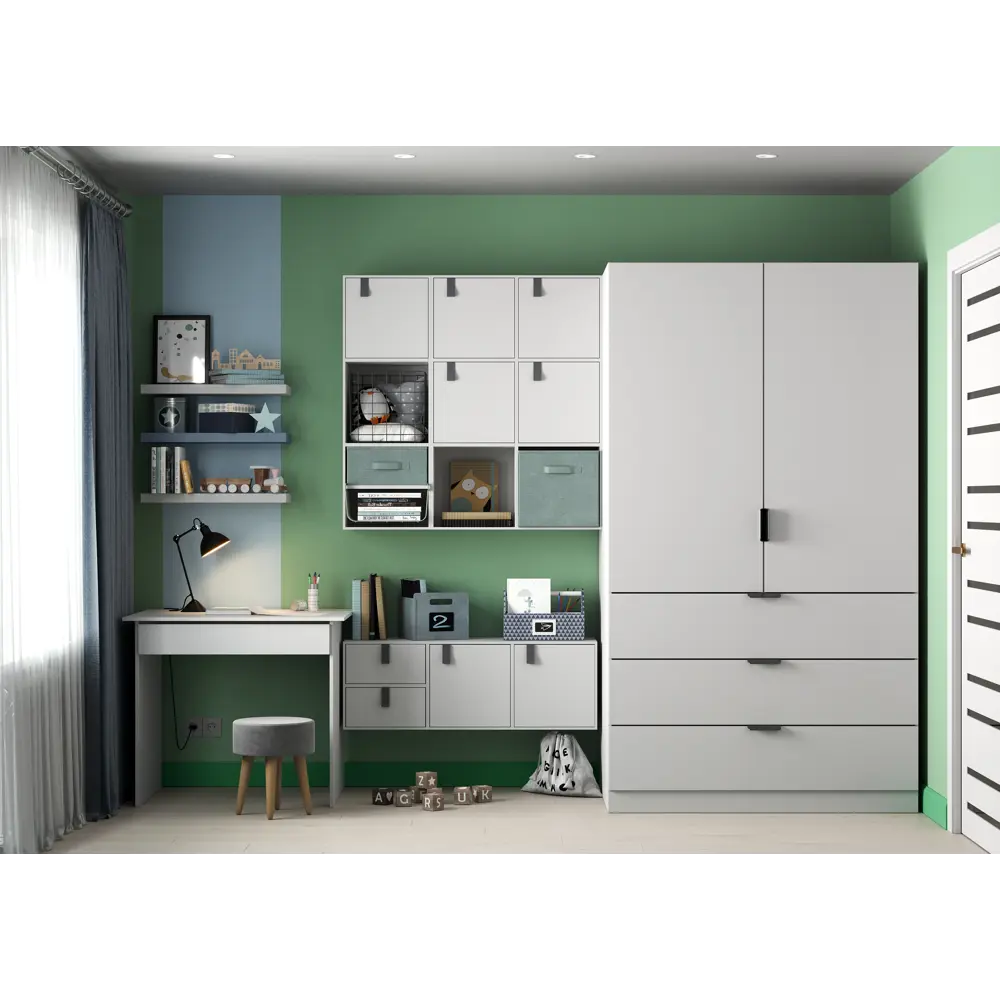 SPACEO Полка KUB для стеллажа - белая ЛДСП панель 32.7×31.5 см 82731905 Spaceo Kub STLM-0034896 - Вид №6