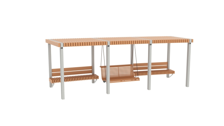 13831 ПРИМА Трио, качели городские с навесом LAB.Space 