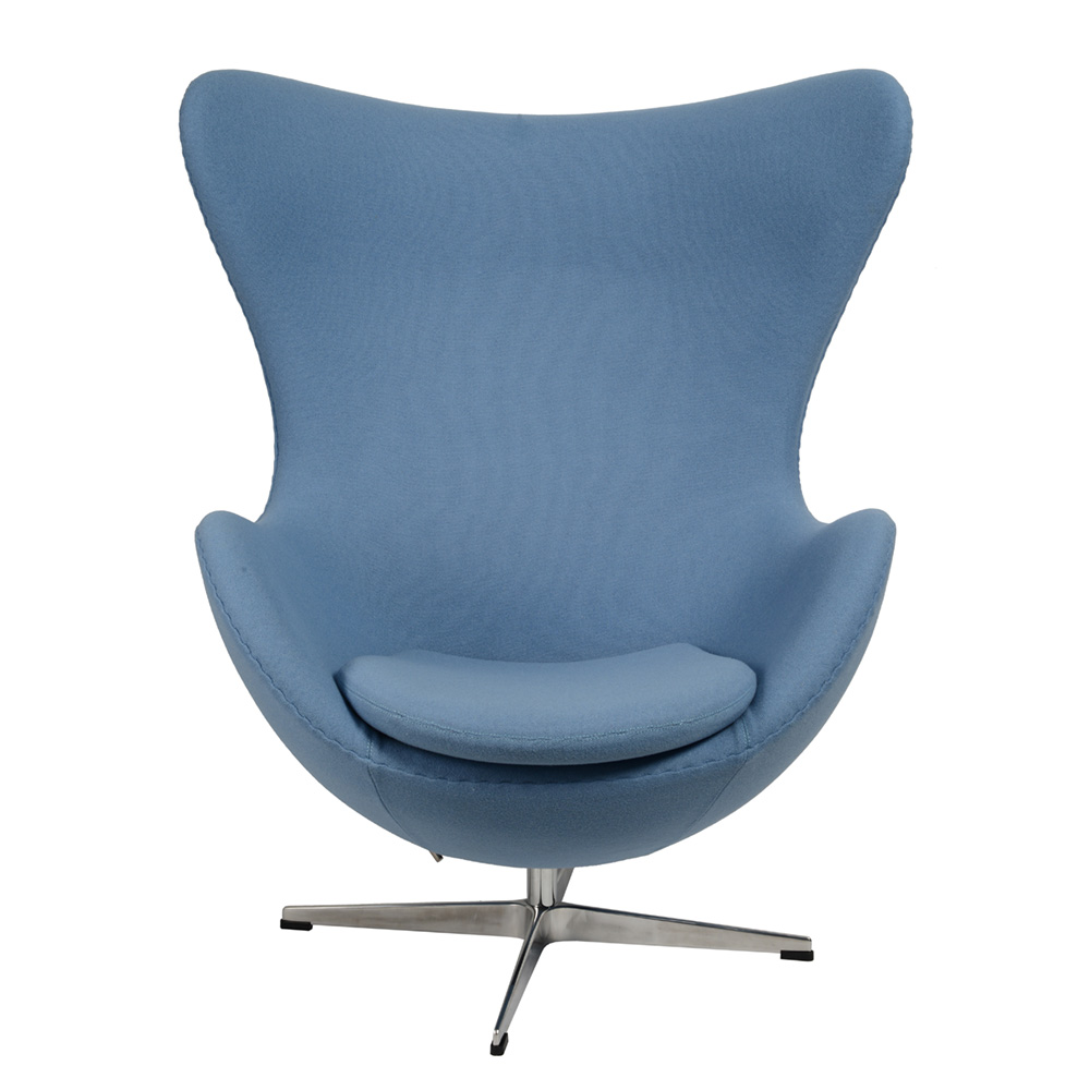 Кресло-яйцо с мягкими подлокотниками 104х80 см голубое Arne Jacobsen Style Egg Chair SOHO DESIGN ДИЗАЙНЕРСКИЕ 00-3886286 Голубой  - Вид №2