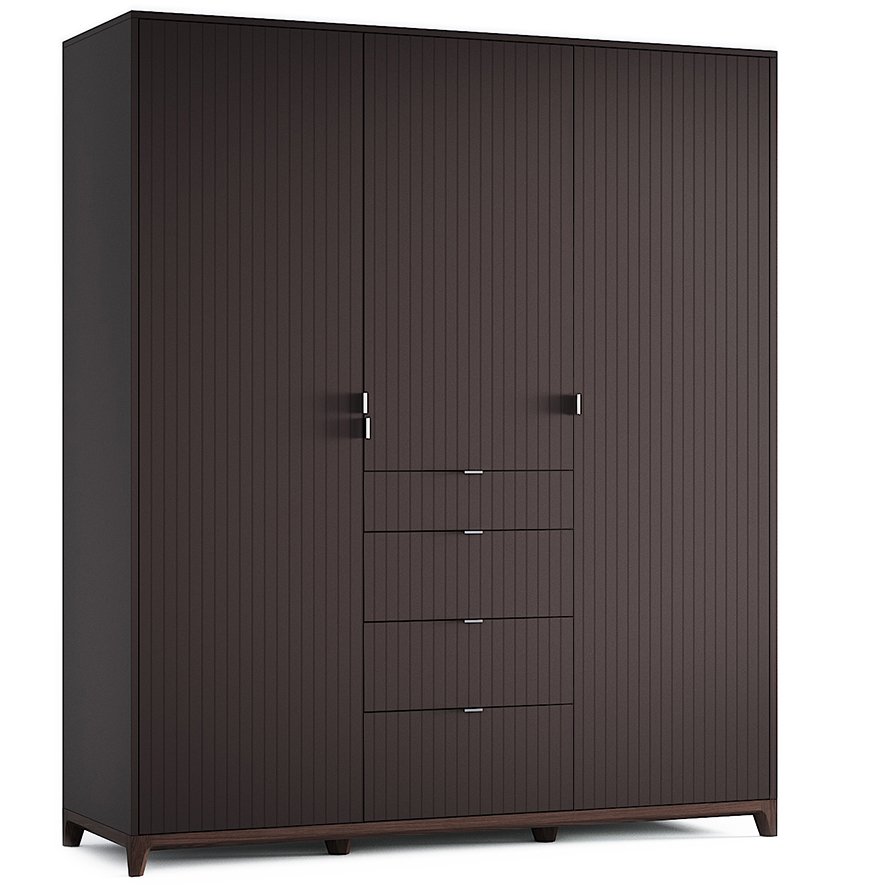 Шкаф трехстворчатый с ящиками коричневый Case №2 THE IDEA  210397 Коричневый  - Вид №13