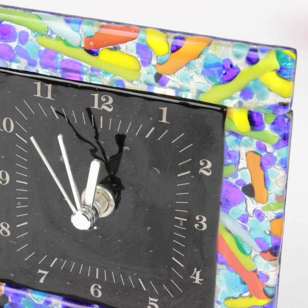 1644 ORIGINALMURANOGLASS Настольные часы Разноцветные - муранское стекло 13 см  - Вид №1