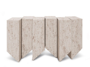 Травертиновый консольный стол