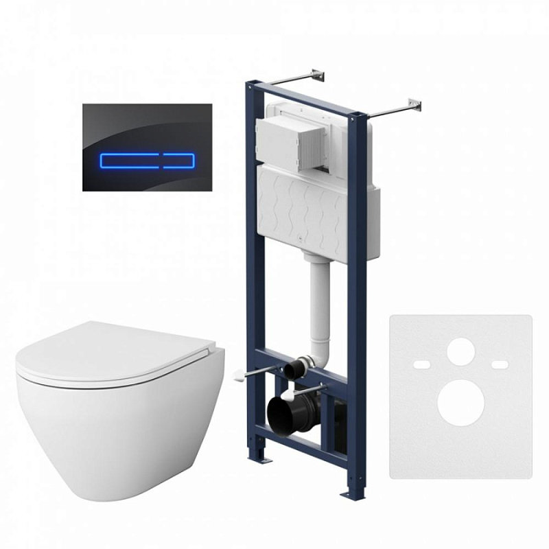 IS450A38.701700 Инст с клав Touchless Pro стекло чёрн с подв унит Spirit V2.0 FlashClean с сид м/л AM.PM Spirit 2.0 