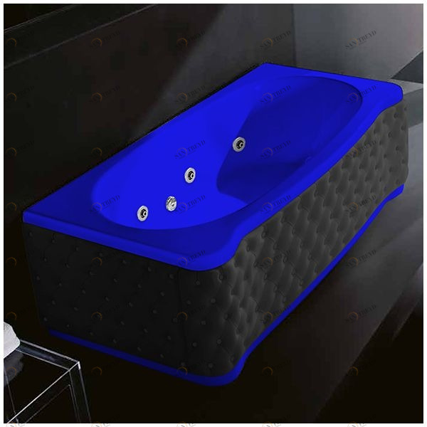 Ванна Gruppo treesse New Classic Young STD-V6747-DX-KC-SI синяя с гидромассажем прямоугольная правая чёрная кожа STDV6747DXKCSI