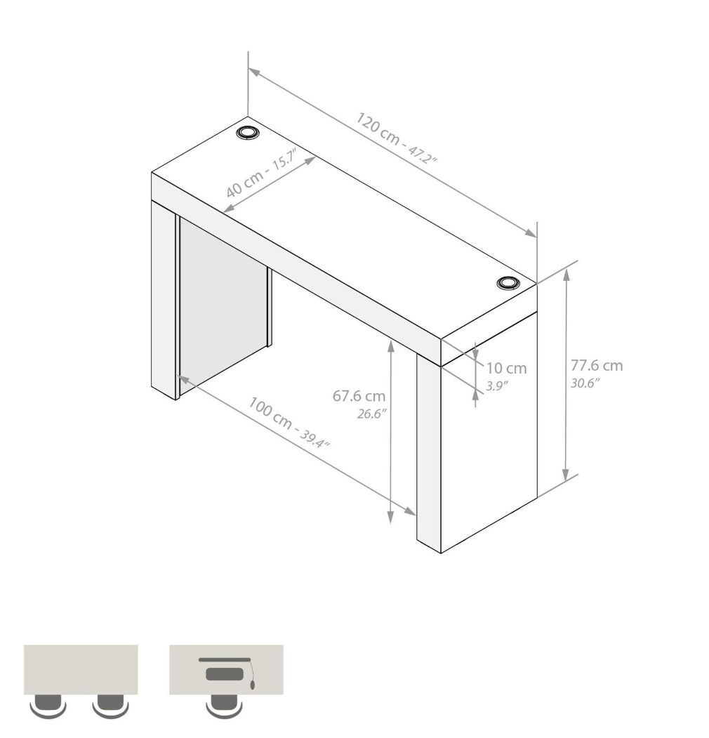 Прямоугольный меламинированный стол с беспроводным зарядным устройством Mobili Fiver Evolution ARCH-00123647 - Вид №34