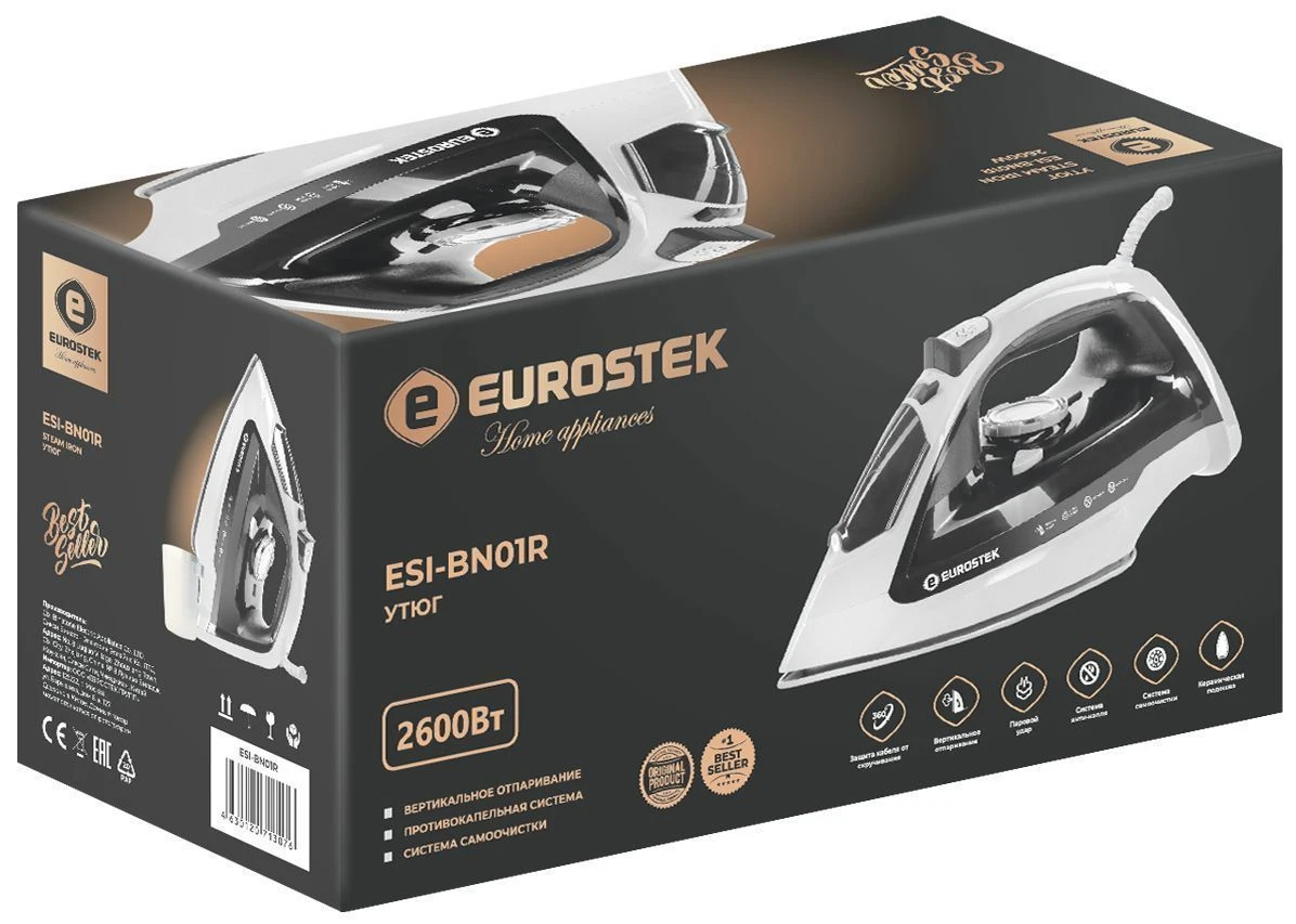 9037630 Утюг Eurostek ESI-BN01R черный STDN-0083018 - Вид №3