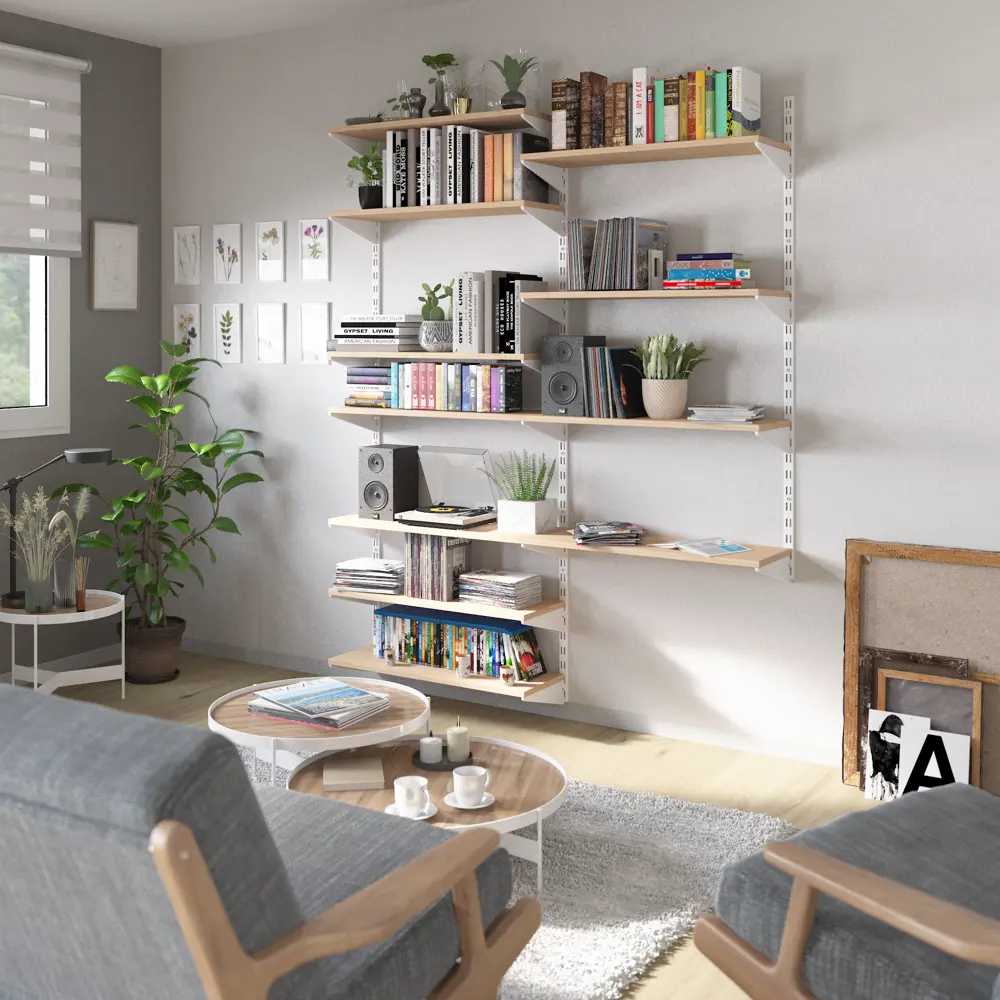 Полка сетчатая Spaceo 80x30 см нагрузка до 20 кг сталь цвет белый STLM-2041019 - Вид №8