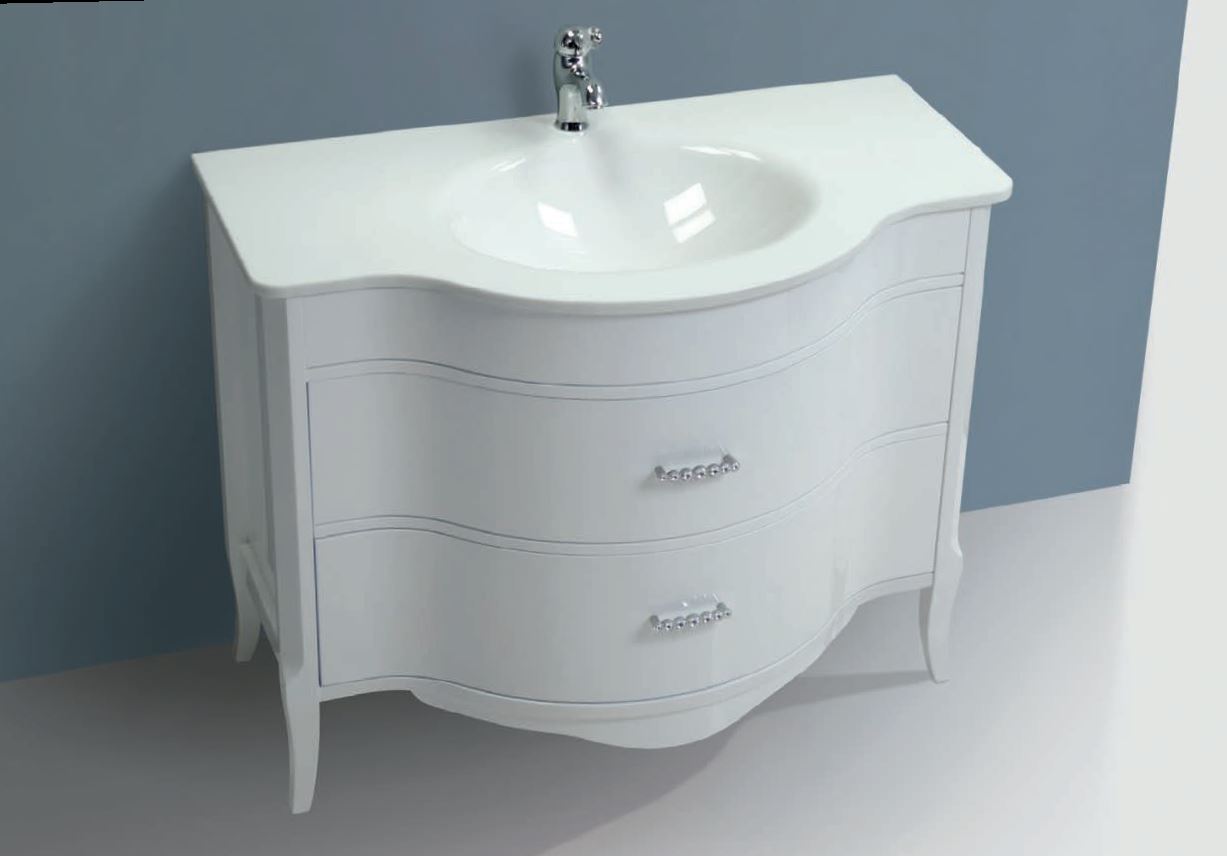 Мебель для ванной CEZARES LAURA 110 Bianco Laccato Lucido - Вид №1