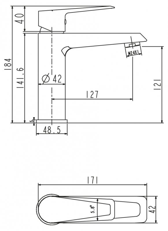 Смеситель для раковины SALUTO SAL-LVM-CRM BELBAGNO  - Вид №1