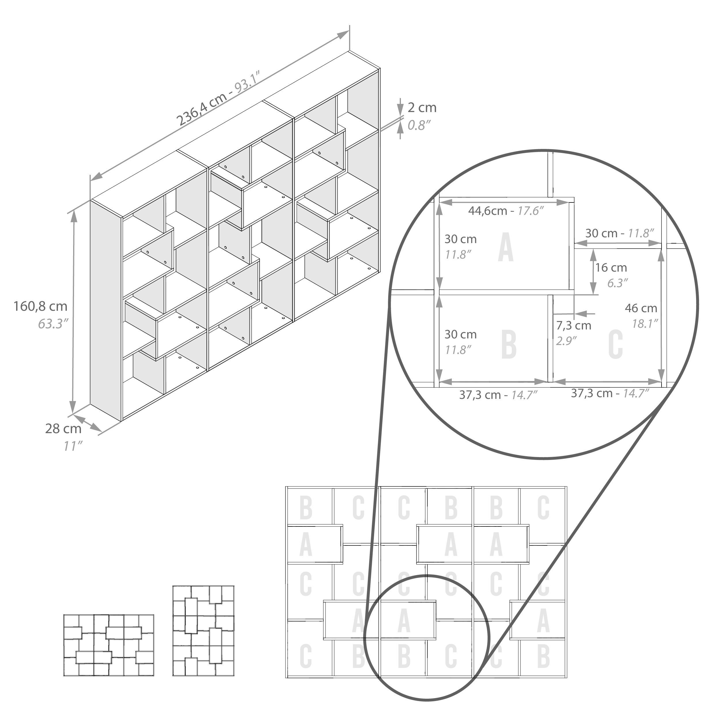 Отдельно стоящий книжный шкаф в облагороженном виде Mobili Fiver IACOPO ARCH-00124117 - Вид №19