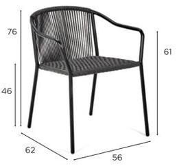 Royal Botania Штабелируемый садовый стул из олефина с подлокотниками Samba Sam 55 - Вид №6