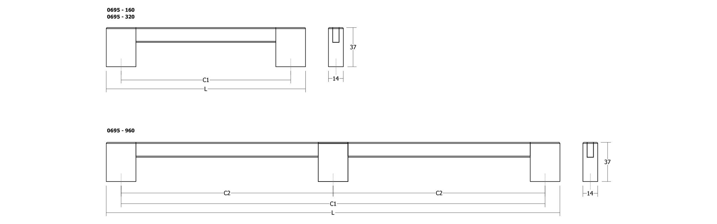 Дубовая палуба мебельная ручка Viefe Hako ARCH-00137283 - Вид №2