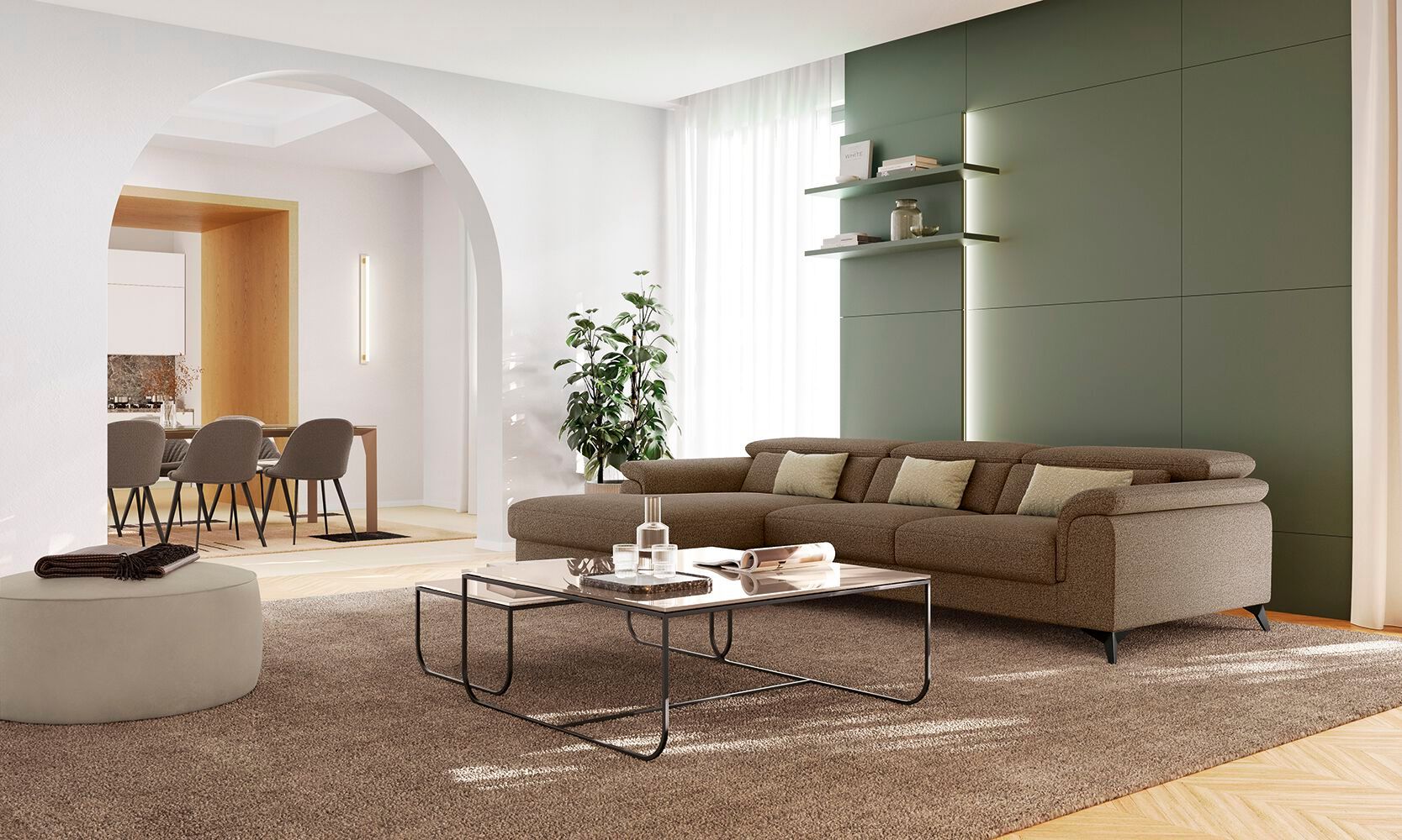 Модульный тканевый диван с подголовником Febal Casa Must ARCH-00014859 - Вид №7