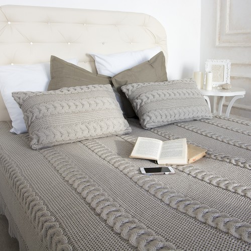 Плед LILIAN 180*220 APERO ДИЗАЙНЕРСКИЕ, ВЯЗАНЫЕ, ОДНОТОННЫЕ 010333 Коричневый  - Вид №1