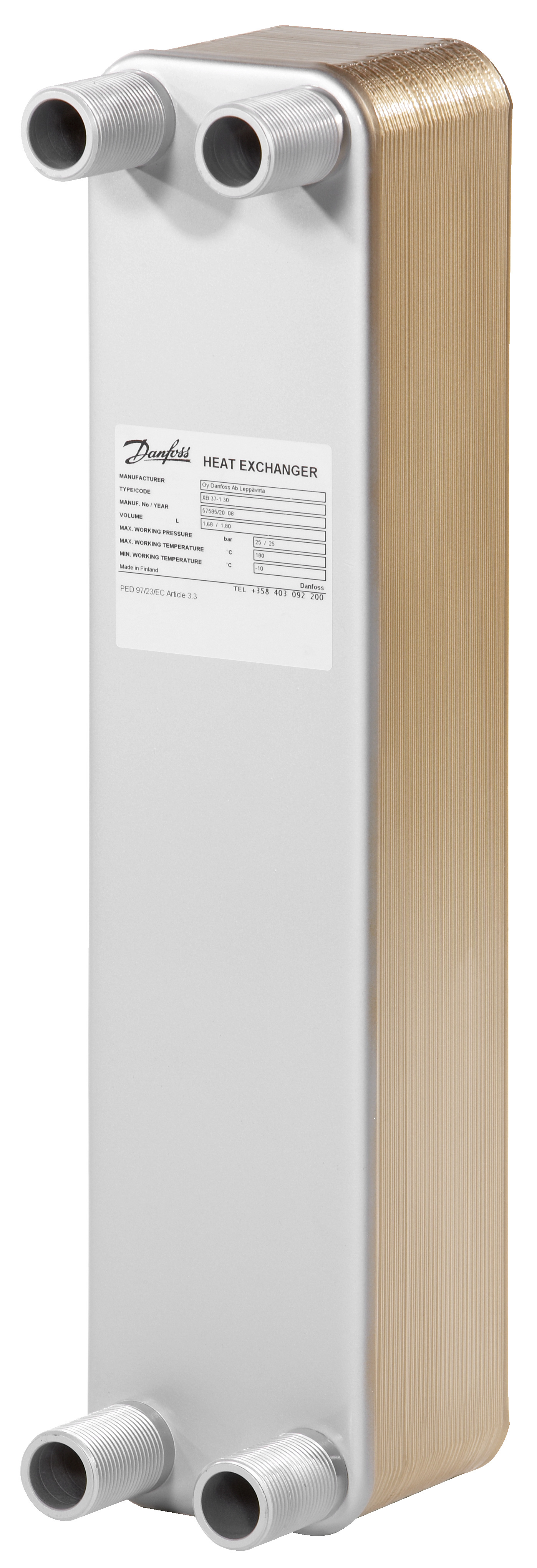 Danfoss Паяный пластинчатый теплообменник серии XB37 XB 37L-1 40 PN25 Паяный ТО 004H7276  - Вид №21