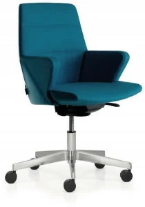 Quinti Sedute Офисное кресло в коже с 5 спицами с подлокотниками на колесиках Hyway