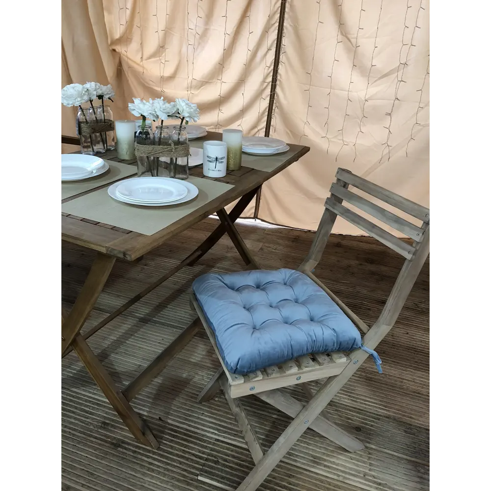 Подушка для стула Бархат 40x36 см цвет серо-голубой 82667221 STLM-2107161 Santreyd  - Вид №3