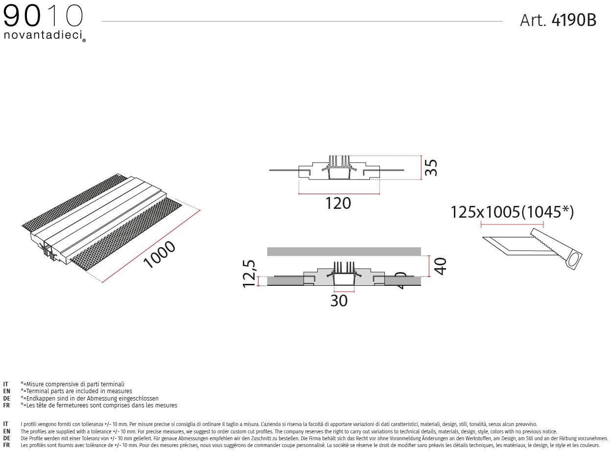 9010 novantadieci Линейный профиль освещения в cristaly®  4190a/b/c  - Вид №3