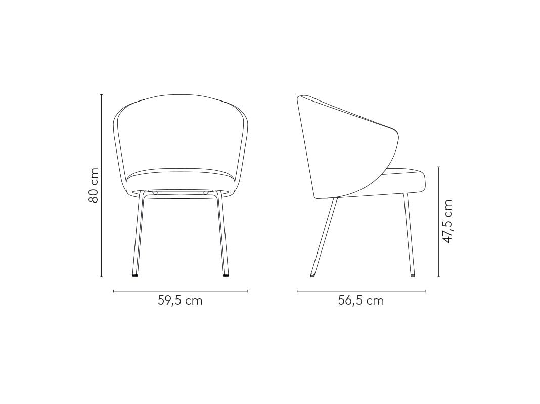 Тканевый стул с подлокотниками MOBLIBERICA GAVI ARCH-00130324 - Вид №6