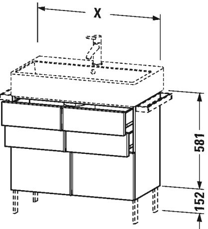 VA658409090 Vero Air Тумбочка напольная Фланелево-серый шелковисто-матовый лак Duravit - Вид №3