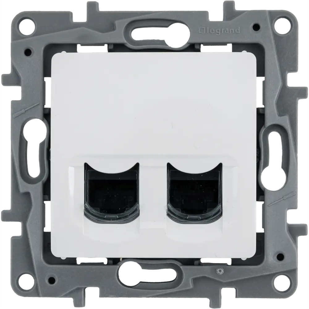 Розетка компьютерная двойная RJ45 категория 6 UTP - Legrand Etika - белый STLM-2183993