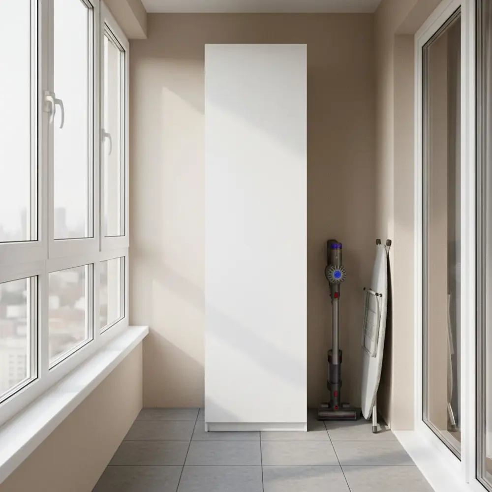 Шкаф распашной Лион белый с  3 полками 60х232,2х54,5 ЛДСП каркас белый Santreyd STLM-2063237