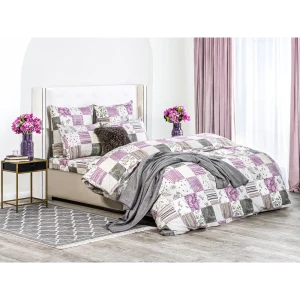91912567 Простыня Cassia Вестфолл 180x200 см перкаль на резинке цвет сиреневый STLM-1537536