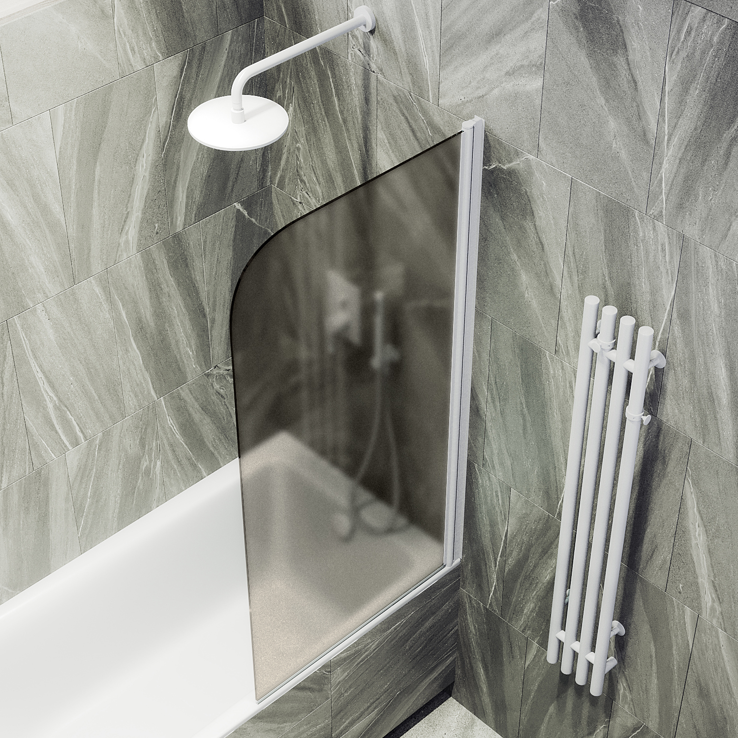 Шторка для ванны поворотная на монопетле ST-607-1 Public Steel