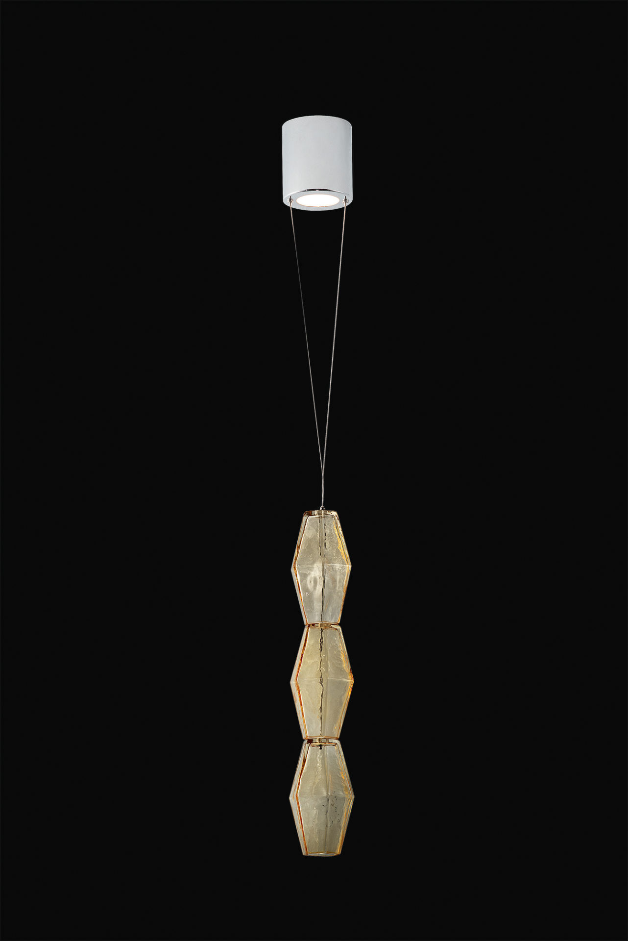 4613/S1-AC ПОДВЕСНАЯ ЛЮСТРА из дутого муранского стекла, доступного в пяти цветах, которые также можно комбинировать, металлическая структурав полированном хроме или в золоте 24 карата. Patrizia Volpato Glace Glacé - Вид №1