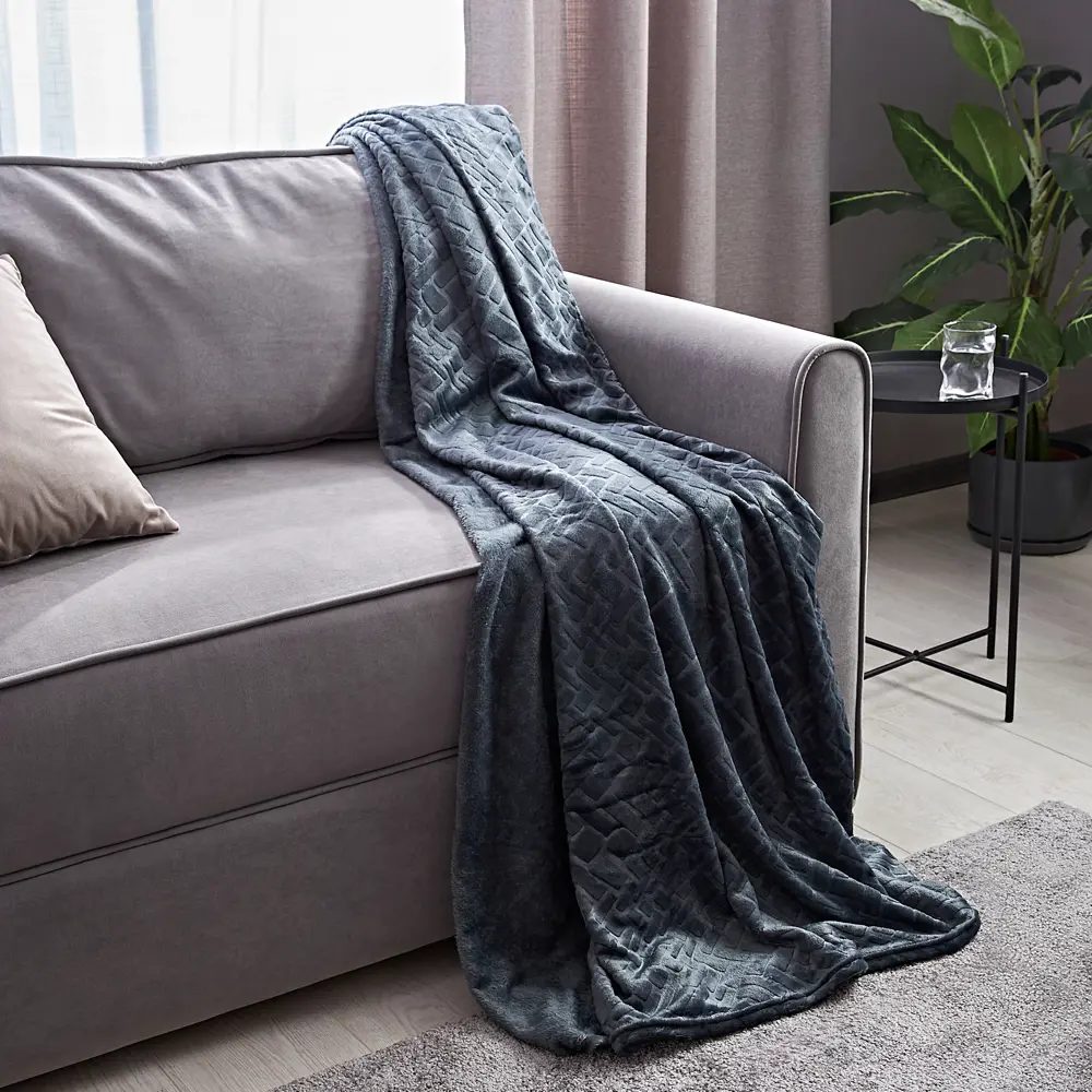 Плед Arce 200x220 см фланель цвет серый Ardenza STLM-2210236 - Вид №3